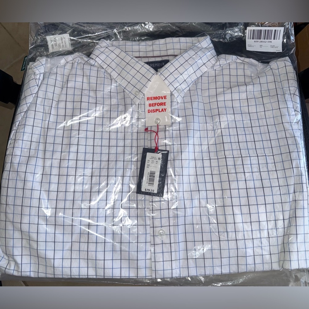 Daniel Cremieux Check Pattern Poplin Shirt - White. XXL